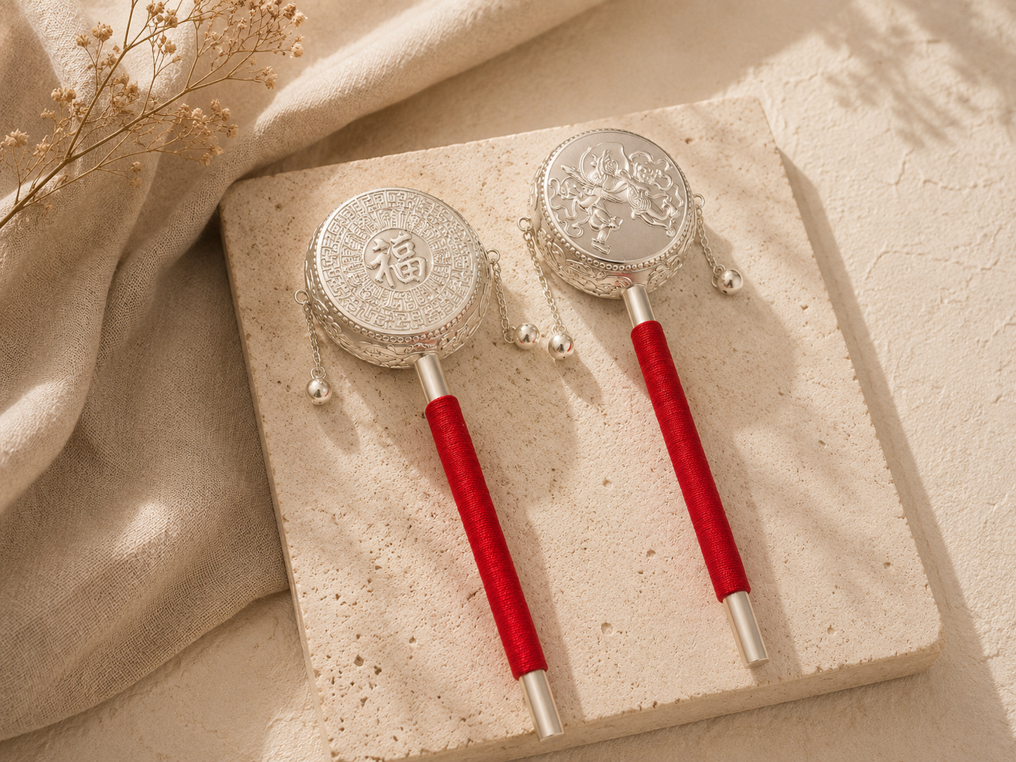 Silver Blessing Rattle – Traditional Newborn Gift